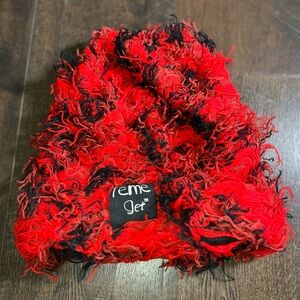 Red & Black Fuzzy Beanie